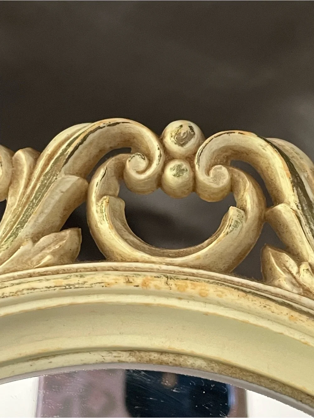 Vintage Syroco 1965 Oval Cream Gold Hollywood Regency Mirror 10x12